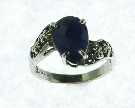Blue Sapphire Sterling Silver Ring,RSS1001