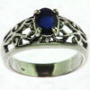 Blue Sapphire Sterling Silver Ring.