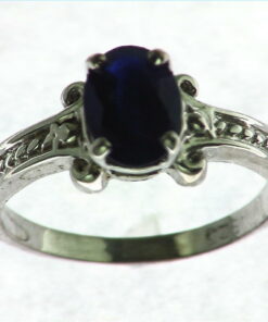 Blue Sapphire Set In Sterling Silver Ring