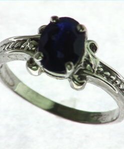 Blue Sapphire Set In Sterling Silver Ring