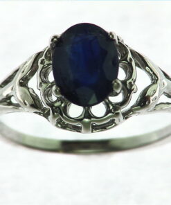 Blue Sapphire Sterling Silver Ring