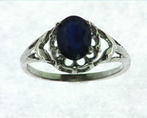 Blue Sapphire Sterling Silver Ring