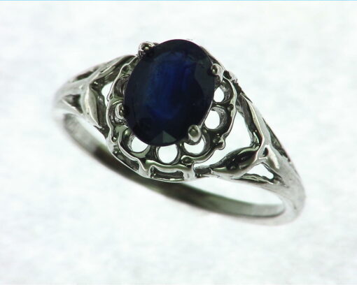 Blue Sapphire Sterling Silver Ring