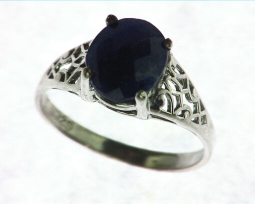 Blue Sapphire Sterling Silver Ring