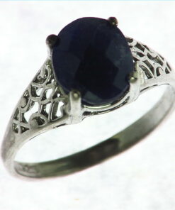 Blue Sapphire Sterling Silver Ring