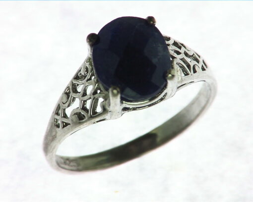 Blue Sapphire Sterling Silver Ring
