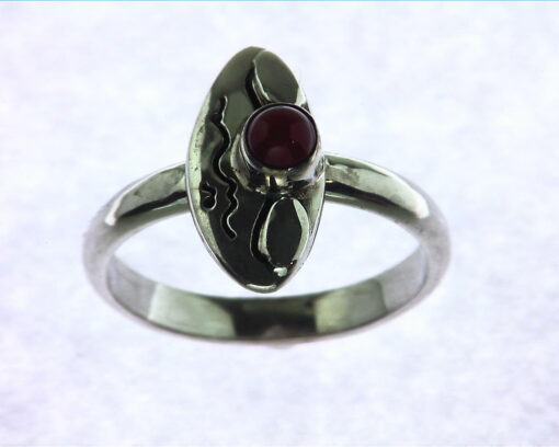 Carnelian Cabochon Sterling Silver Ring