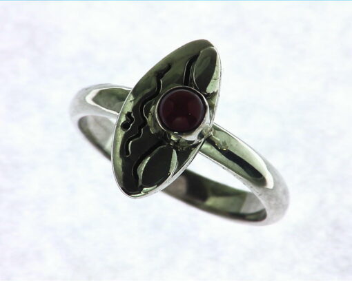 Carnelian Cabochon Sterling Silver Ring