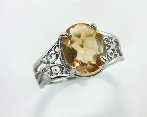 Citrine Sterling Silver Lady,s Ring RSS271