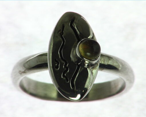 Citrine Set In Sterling Silver Ring.