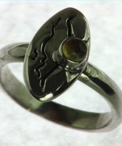 Citrine Set In Sterling Silver Ring.