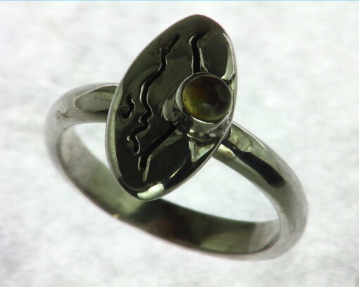 Citrine Set In Sterling Silver Ring.