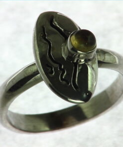 Citrine Set In Sterling Silver Ring.