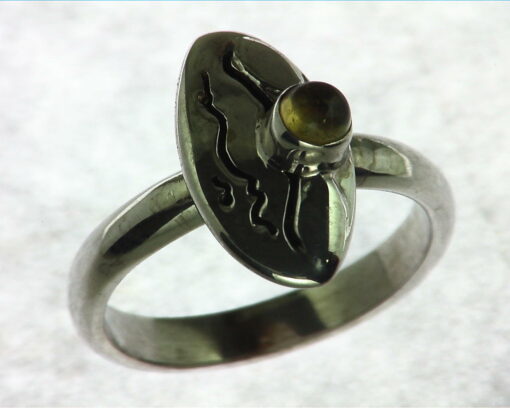 Citrine Set In Sterling Silver Ring.