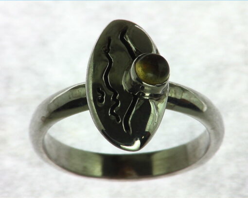 Citrine Set In Sterling Silver Ring.