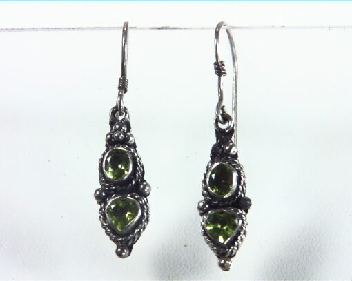 Peridot Natural Genuine Gemstone Sterling Silver Earrings ESS,798