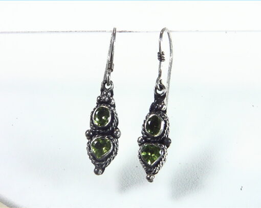 Peridot Natural Genuine Gemstone Sterling Silver Earrings ESS,798