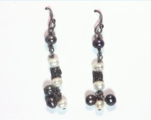Pearl Sterling Silver Dangling earrings ESS,851