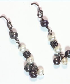 Pearl Sterling Silver Dangling earrings ESS,851