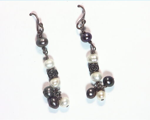 Pearl Sterling Silver Dangling earrings ESS,851