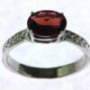 Garnet Set In Sterling Silver Ring