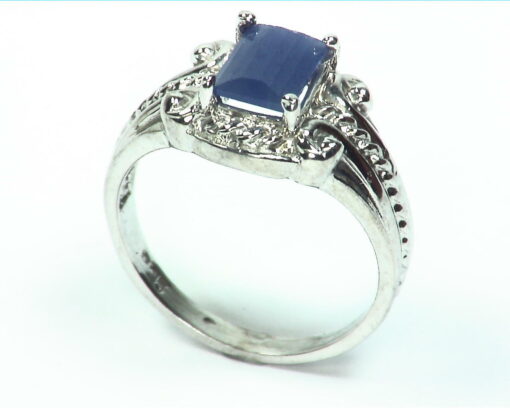 Blue Sapphire Sterling Silver Ring