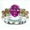 Pink Sapphire 18 kt Gold Engagement Ring in a unique DesignRFK,263