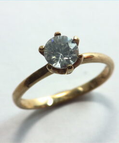 White Zircon Natural Genuine Gemstone Lady,s Gold Ring RFK223