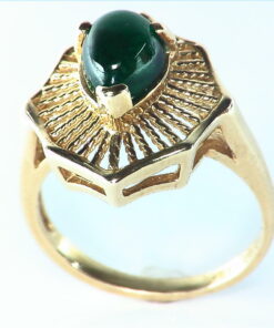 Emerald Engagement Ring in 14 kt Yellow Gold in a Beautiful Design RFK126