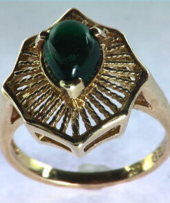 Emerald Engagement Ring in 14 kt Yellow Gold in a Beautiful Design RFK126