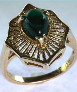 Emerald Engagement Ring in 14 kt Yellow Gold in a Beautiful Design RFK126