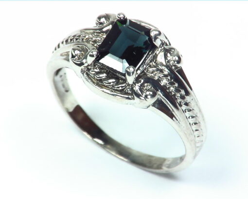 Indicolite Tourmaline Sterling Silver Ring.