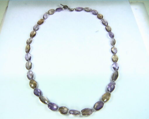 Ametrine Natural Genuine Gemstone Bead Necklace NBD,902