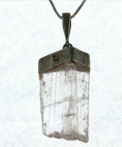 Kunzite natural genuine Crystal Pendant in Silver PSS,1015