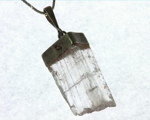 Kunzite natural genuine Crystal Pendant in Silver PSS,1015
