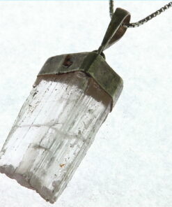 Kunzite natural genuine Crystal Pendant in Silver PSS,1015