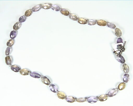Ametrine Natural Genuine Gemstone Bead Necklace NBD,902