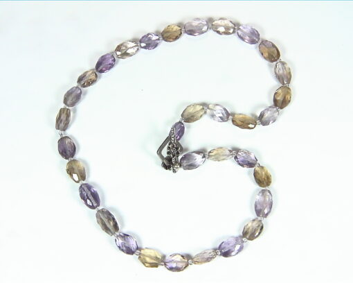 Ametrine Natural Genuine Gemstone Bead Necklace NBD,902
