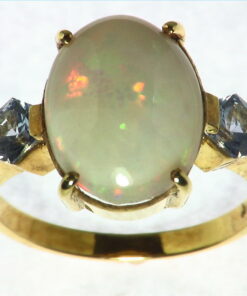 Opal Natural Genuine Gemstone set in 14kt yellow Gold Lady,s Ring RFK,297
