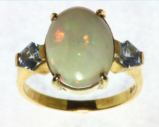 Opal Natural Genuine Gemstone set in 14kt yellow Gold Lady,s Ring RFK,297
