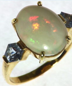 Opal Natural Genuine Gemstone set in 14kt yellow Gold Lady,s Ring RFK,297