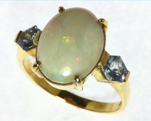 Opal Natural Genuine Gemstone set in 14kt yellow Gold Lady,s Ring RFK,297