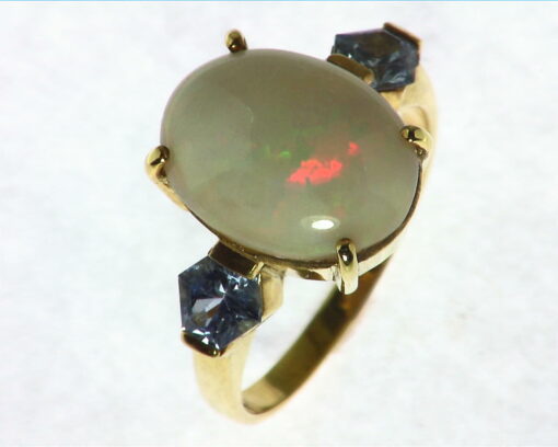 Opal Natural Genuine Gemstone set in 14kt yellow Gold Lady,s Ring RFK,297