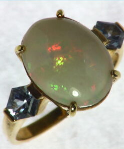 Opal Natural Genuine Gemstone set in 14kt yellow Gold Lady,s Ring RFK,297