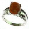 Fire Opal Cabochon Sterling Silver