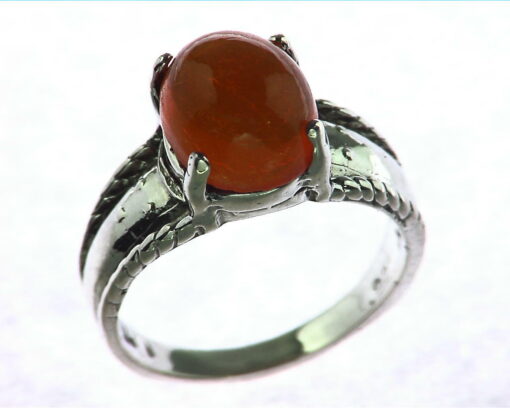 Fire Opal Cabochon Sterling Silver
