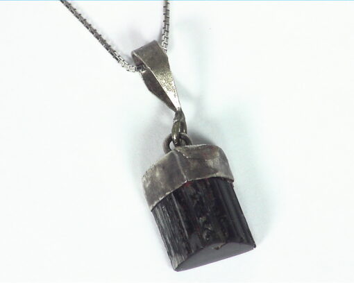 Natural Genuine black tourmaline Pendant set in sterling silver PSS,1033