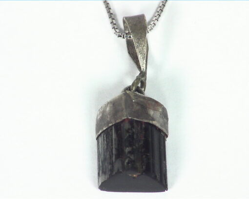 Natural Genuine black tourmaline Pendant set in sterling silver PSS,1033