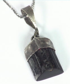 Natural Genuine black tourmaline Pendant set in sterling silver PSS,1033