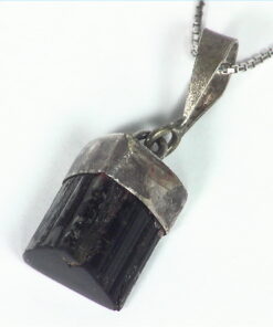 Natural Genuine black tourmaline Pendant set in sterling silver PSS,1033